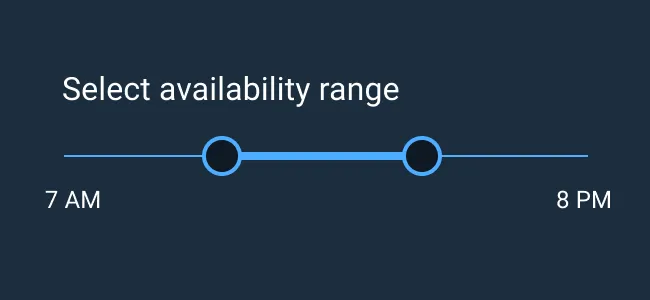 Do: Use a Dual Range Slider when a range of selections is needed.